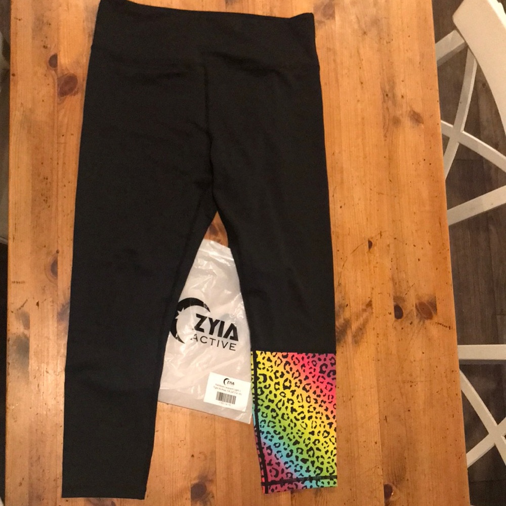 ZYIA rainbow leopard light n tight hi-rise size 14-16